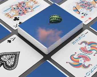 Naipes de póker, regalo personalizable, regalo para fiestas en globo aerostático, regalos para amigos y familiares, cartas de blackjack