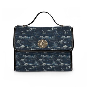 Ocean Wave Pattern Waterproof Canvas Bag image 6