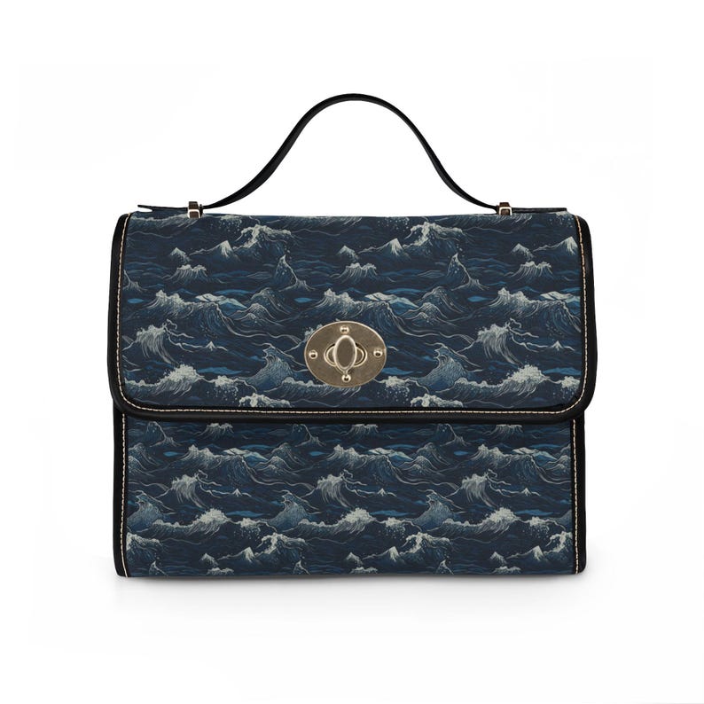 Ocean Wave Pattern Waterproof Canvas Bag image 6