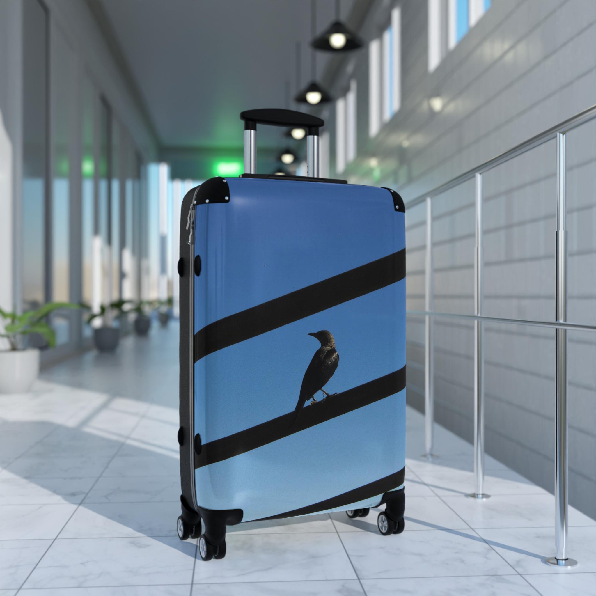 Bird Silhouette on Wire Suitcase | Travel Luggage Cover image 6