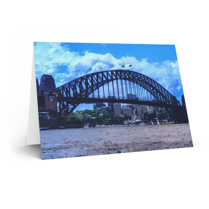 Sydney Harbour Bridge art Greeting Card image 3