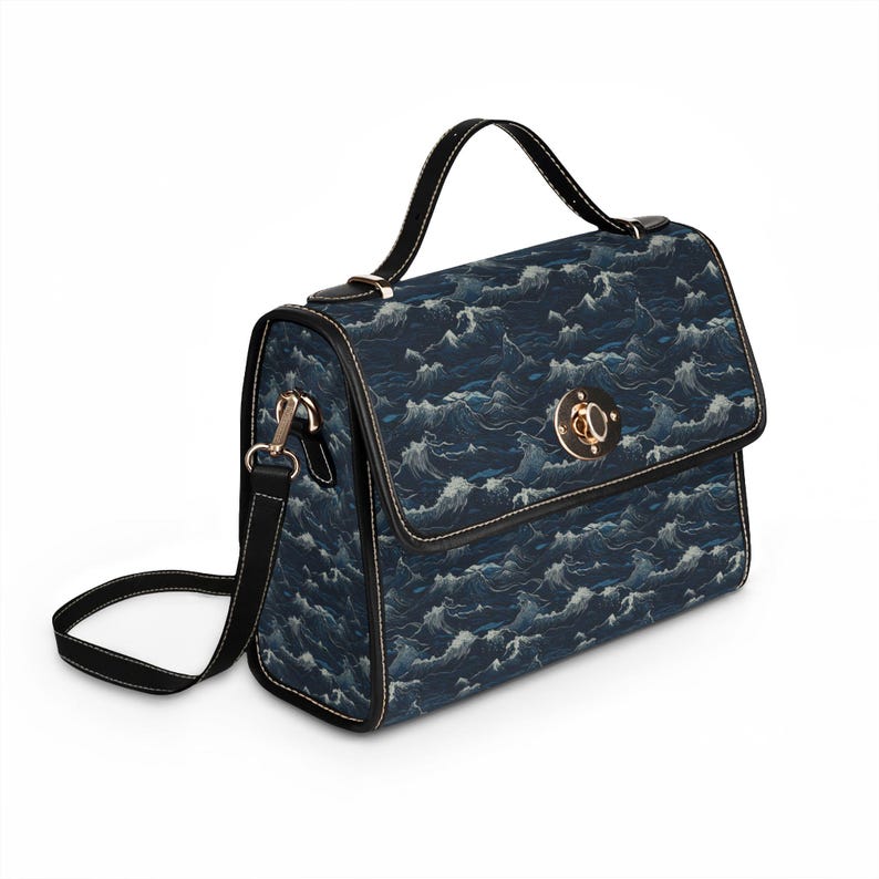 Ocean Wave Pattern Waterproof Canvas Bag image 9