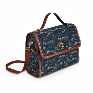 Ocean Wave Pattern Waterproof Canvas Bag image 4