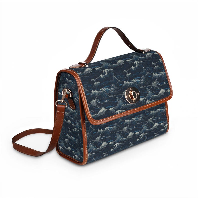 Ocean Wave Pattern Waterproof Canvas Bag image 4