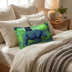 Blue Rhino Art Microfiber Pillow Sham | Safari Wildlife Throw Pillowcase image 2