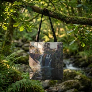 paronella park Waterfall print Woven Tote | Nature landscape bag image 1