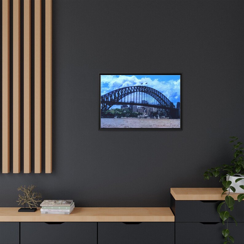 Sydney Harbour Bridge Matte Canvas, Framed | Cityscape Wall Art image 3