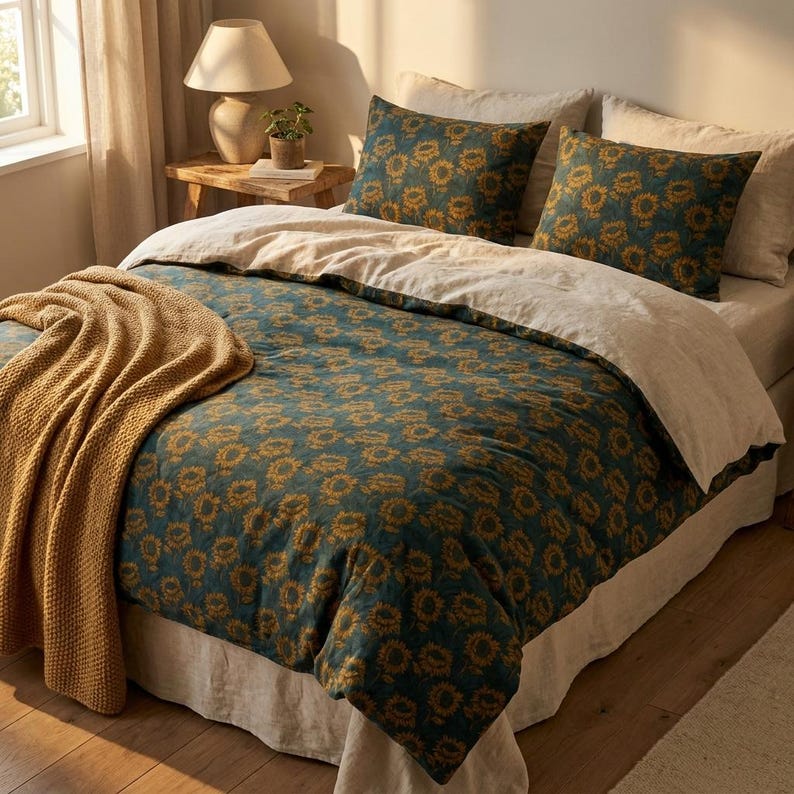 Sunflower Pattern Cotton Bed Set