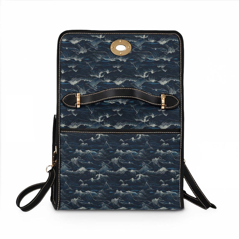 Ocean Wave Pattern Waterproof Canvas Bag image 7