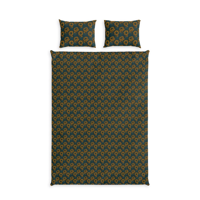 Sunflower Pattern Cotton Bed Set | Floral Duvet Cover Pillowcase image 3