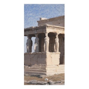 Caryatid Porch of the Erechtheion Towel | Ancient Greek Temple Beach Towel image 3
