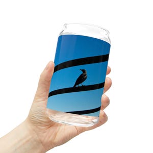 Silhouette Bird on Wires Sipper Glass | 16oz image 14