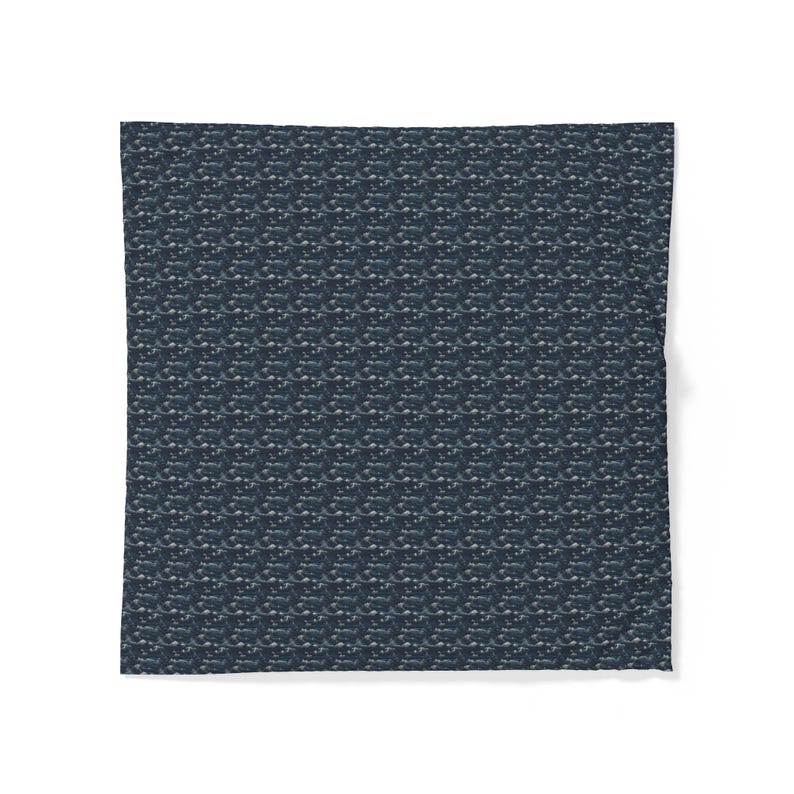 Navy Whale Pattern Cotton Duvet Cover | Nautical Marine Ocean Print image 7