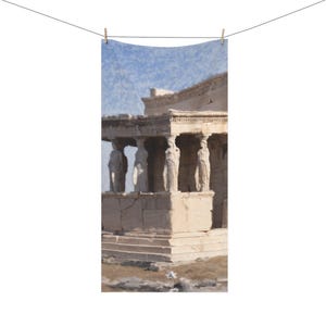 Caryatid Porch of the Erechtheion Towel | Ancient Greek Temple Beach Towel image 2