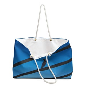 Silhouette Vogel an Brisuren Weekender Bag | Blauer Himmel Reise Tote Bild 4