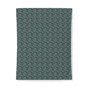 Teal Herringbone Texture Cotton Duvet Cover | Rustic Geometric Bedroom Decor image 6