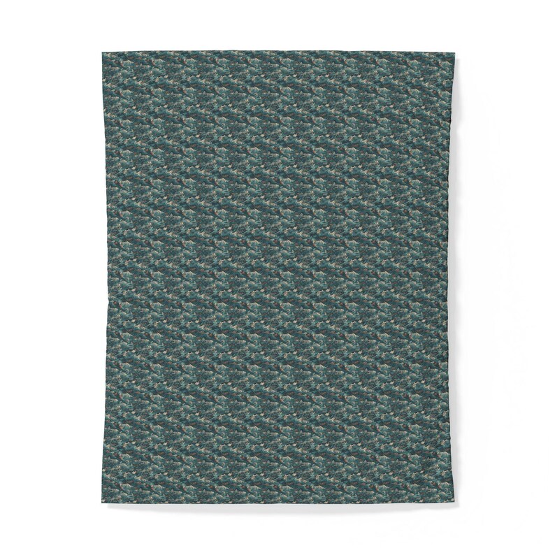 Teal Herringbone Texture Cotton Duvet Cover | Rustic Geometric Bedroom Decor image 6