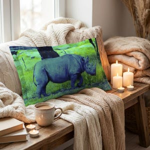 Blue Rhino Art Microfiber Pillow Sham | Safari Wildlife Throw Pillowcase image 1