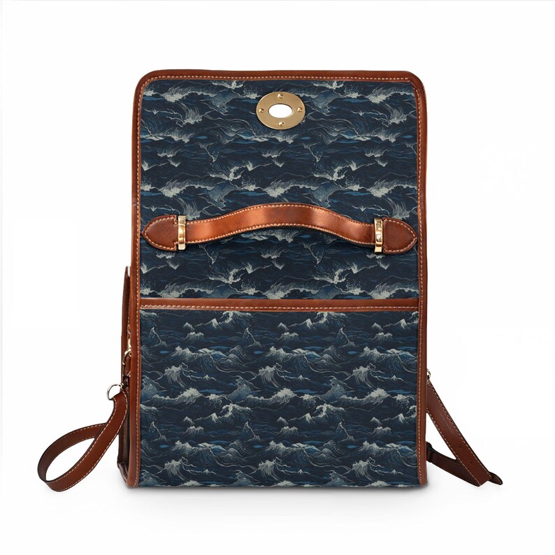 Ocean Wave Pattern Waterproof Canvas Bag image 2