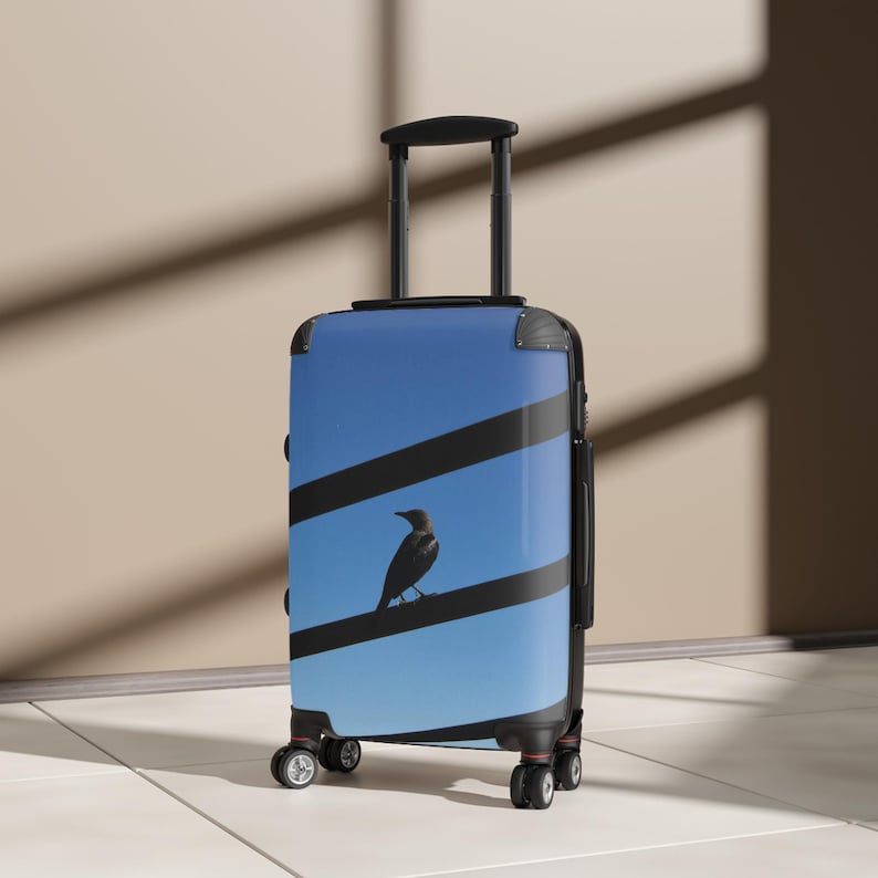 Bird Silhouette on Wire Suitcase