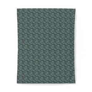 Teal Herringbone Texture Cotton Duvet Cover | Rustic Geometric Bedroom Decor image 5