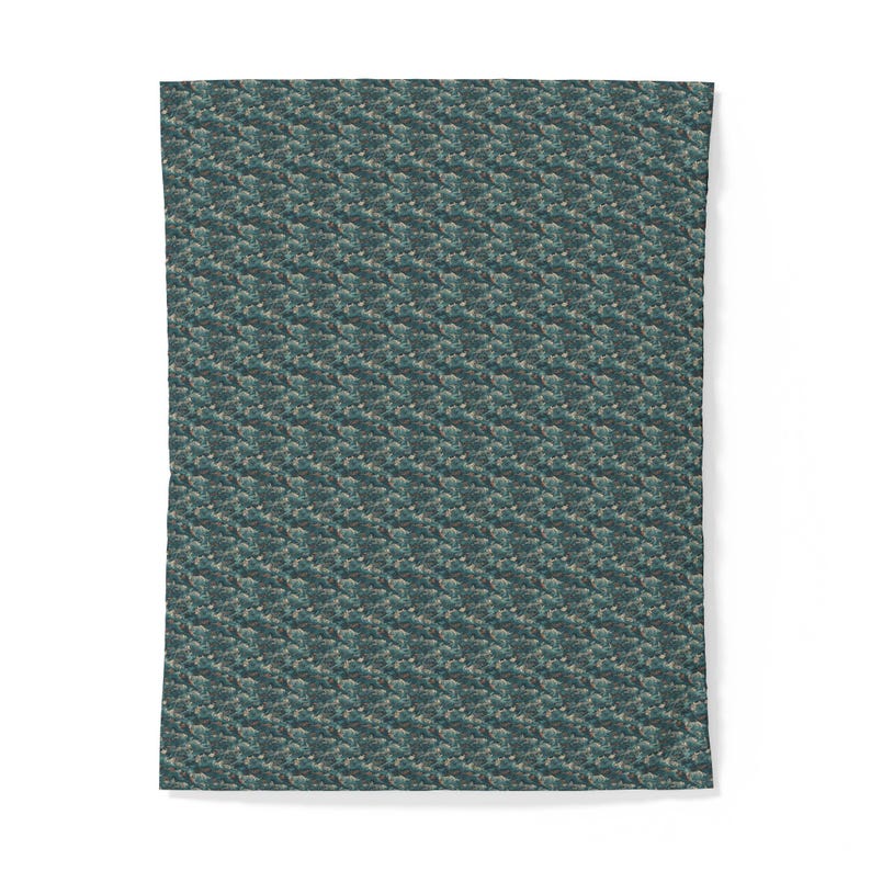 Teal Herringbone Texture Cotton Duvet Cover | Rustic Geometric Bedroom Decor image 5