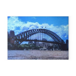 Sydney Harbour Bridge Glass Cutting Board, Landmark Kitchen Decor image 3