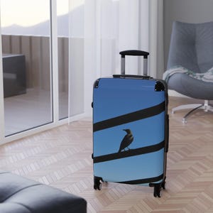 Bird Silhouette on Wire Suitcase | Travel Luggage Cover image 5