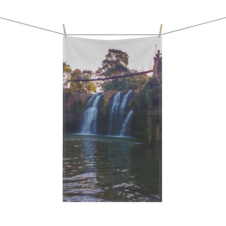 Waterfall Landscape Tea Towel | Scenic Falls Kitchen Towel image 3