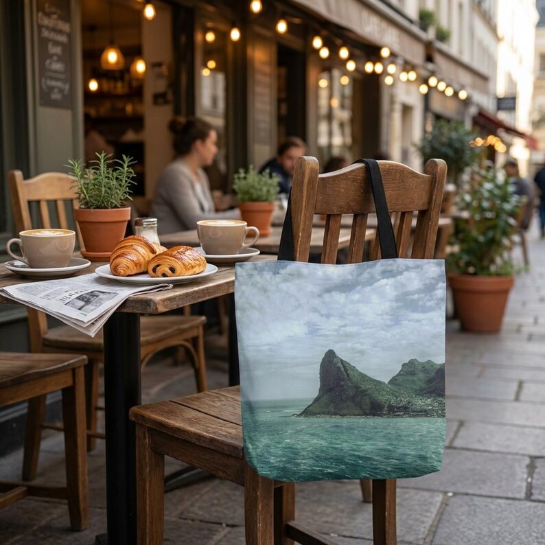 Chapman's Peak Coastal Landscape Tote Bag | South Africa Beach Scene Canvas Bag image 2