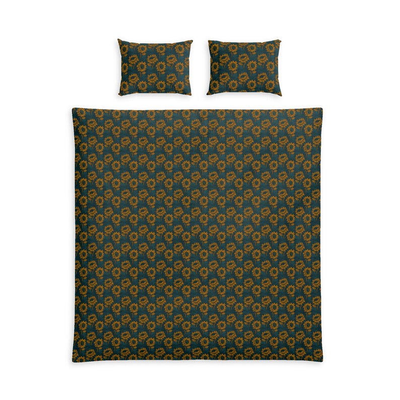 Sunflower Pattern Cotton Bed Set | Floral Duvet Cover Pillowcase image 4