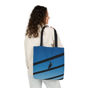 Bolso de mano con silueta de pájaro en alambres / Bolso de lona imagen 14