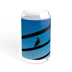 Silhouette Bird on Wires Sipper Glass | 16oz image 10