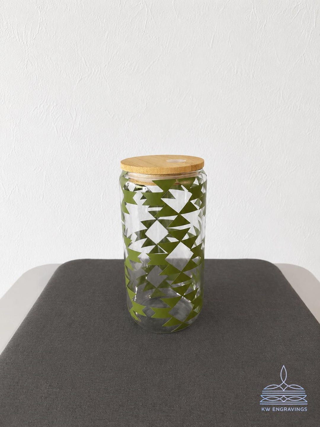 Aztec Glass Iced Coffee Cup - 16 Oz - Etsy