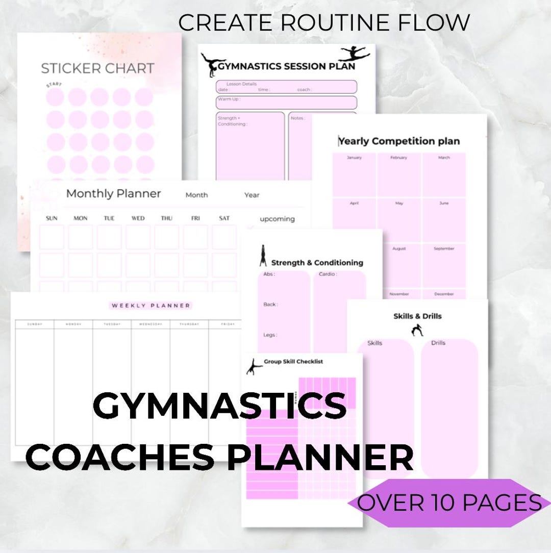 Gymnastics Routine Paper Printable Gymnastics Lesson Plans and Charts - Etsy
