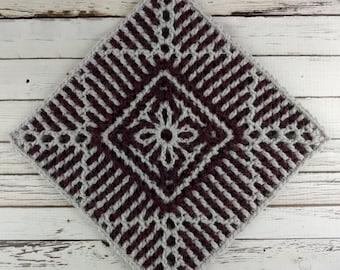 August Interlocking Crochet Square | Interlocking Crochet Afghan Blanket Square Pattern