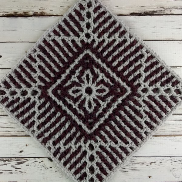 August Interlocking Crochet Square | Interlocking Crochet Afghan Blanket Square Pattern