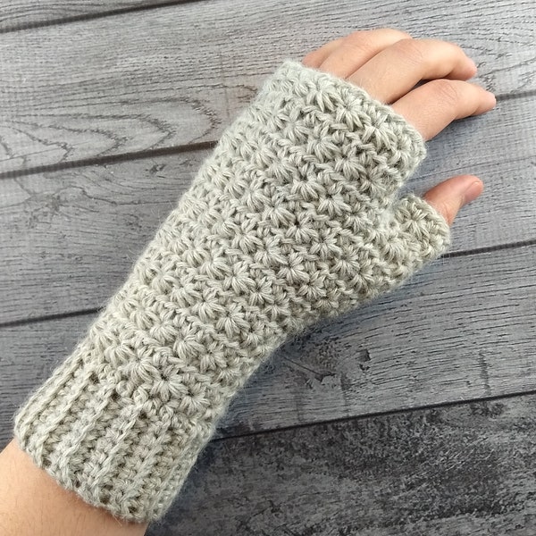 Stella Fingerless Gloves Crochet Pattern | Star Stitch Crochet Gloves Pattern | Women's Fingerless Gloves Crochet Pattern