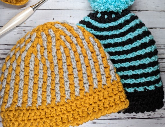 Reversible Stripes Hat Crochet Pattern PDF - Crochet Pattern