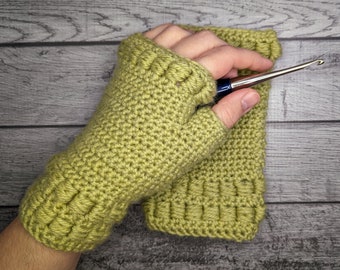 Block Party Fingerless Glove - Crochet PDF Pattern File Adult Men's/Women's Fingerless Gloves