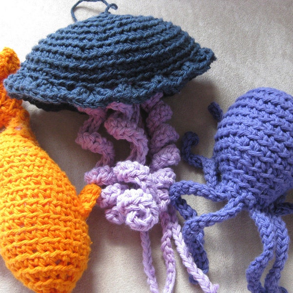 Crochet Pattern Ocean Toy Trio - Octopus, Whale, Jellyfish