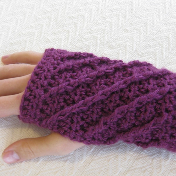 Crochet PATTERN Fingerless Gloves - Spirals