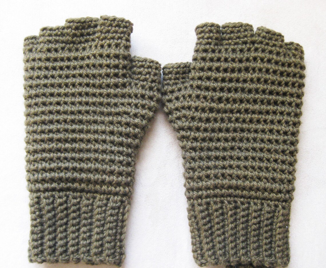 Men's Thermal Fingerless Gloves Crochet Pattern Etsy UK