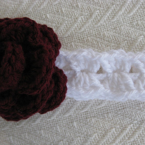 Crochet Pattern Baby Headband - Flower Rose and Clusters