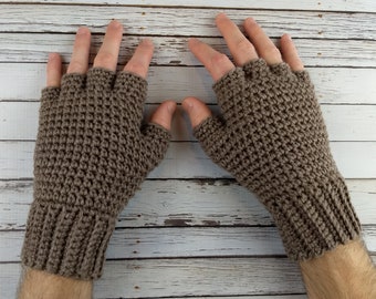 Men's Thermal Fingerless Gloves Crochet Pattern