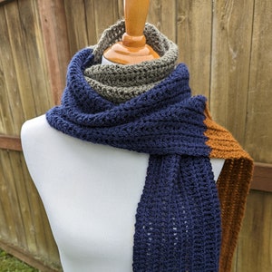 Wide Colorblock Scarf Crochet Pattern With Video Tutorial