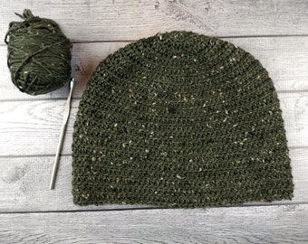 Halfway Slippy Hat Crochet Pattern | Men's women's child crochet hat pattern