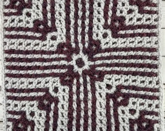 May Interlocking Crochet Square | Crochet Blanket Square | Interlocking Crochet Square in the Round