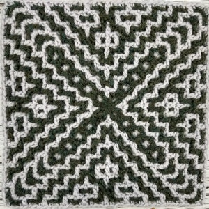 Interlocking Crochet Square | Crochet Blanket Square | April Interlocking Crochet Square in the Round