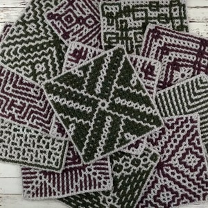 Interlocking Tiles Blanket Squares Set | Interlocking Crochet Blanket Pattern